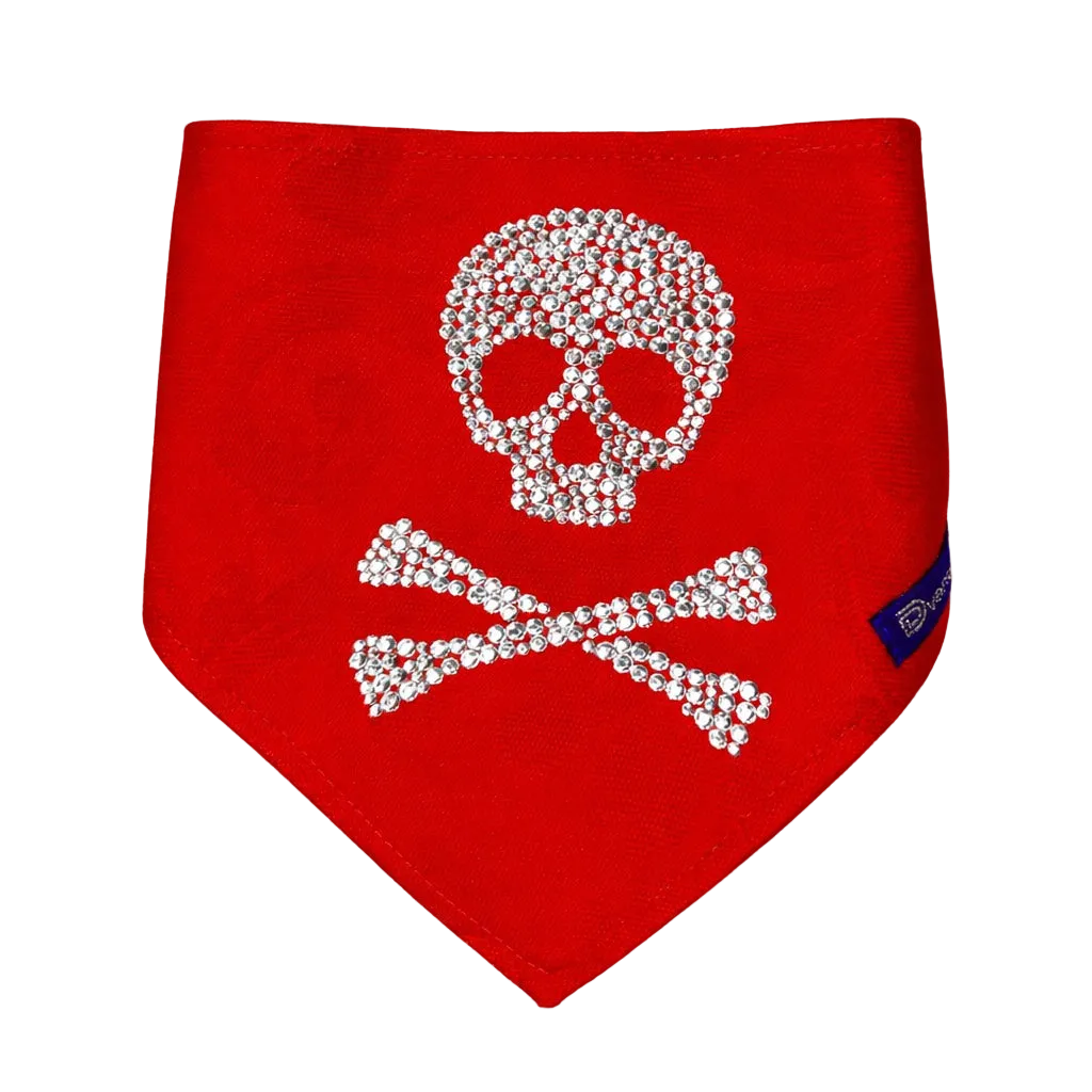 Bandana Art. JOLLY ROGER con Strass - Rosso | Dventotto®