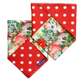 Reversible Dog Bandana Flowers and Polka Dots | Dventotto®