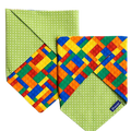 Reversible Dog Bandana in Cotton Blocks and Polka Dots | Dventotto®