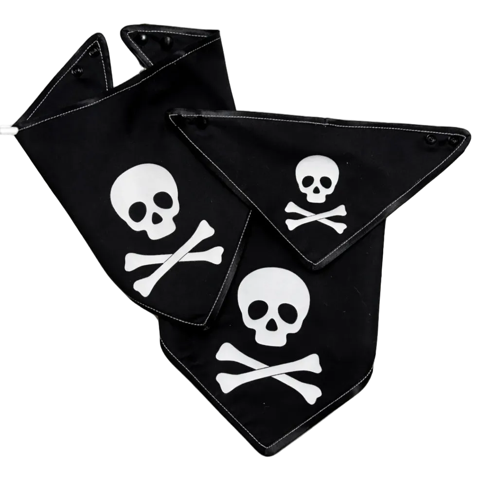 Bandana per Cane Jolly Roger con Bordo Satinato Made in Italy | Dventotto®