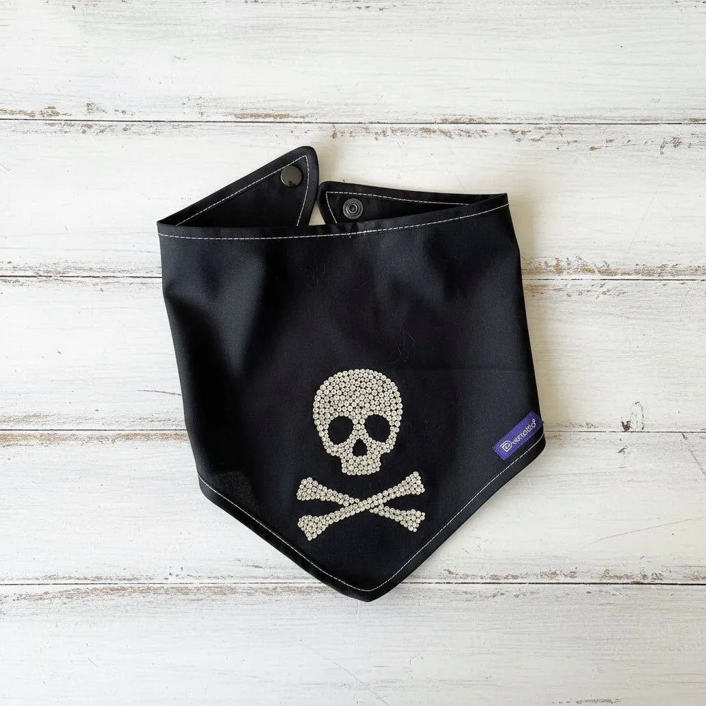 Jolly Roger Dog Bandana with Rhinestones | Dventotto®