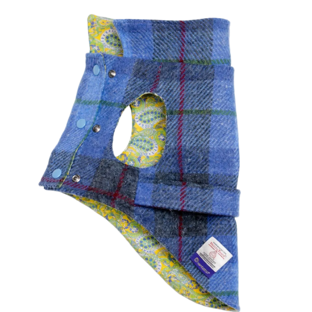 Cappotto per Cane Hebrides Blu in lana Harris Tweed® | Dventotto®