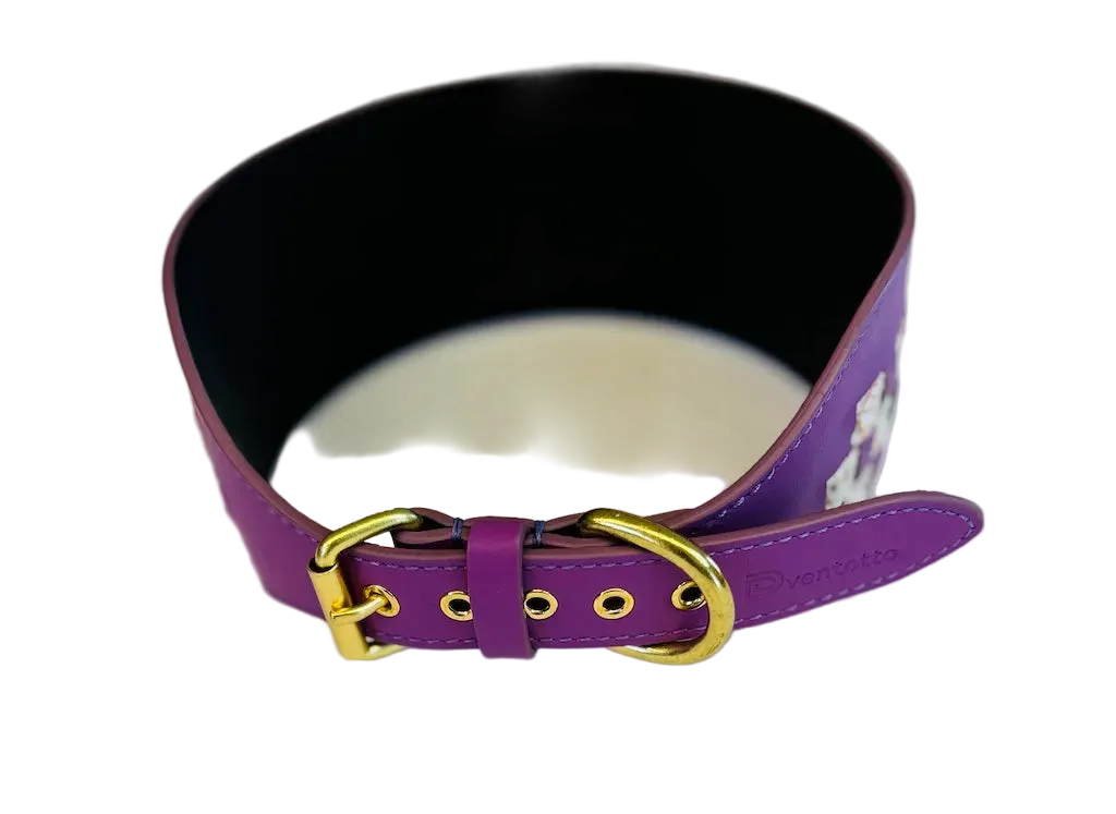Camilla Italian Leather Collar and Leash Set for Greyhounds | Dventotto®