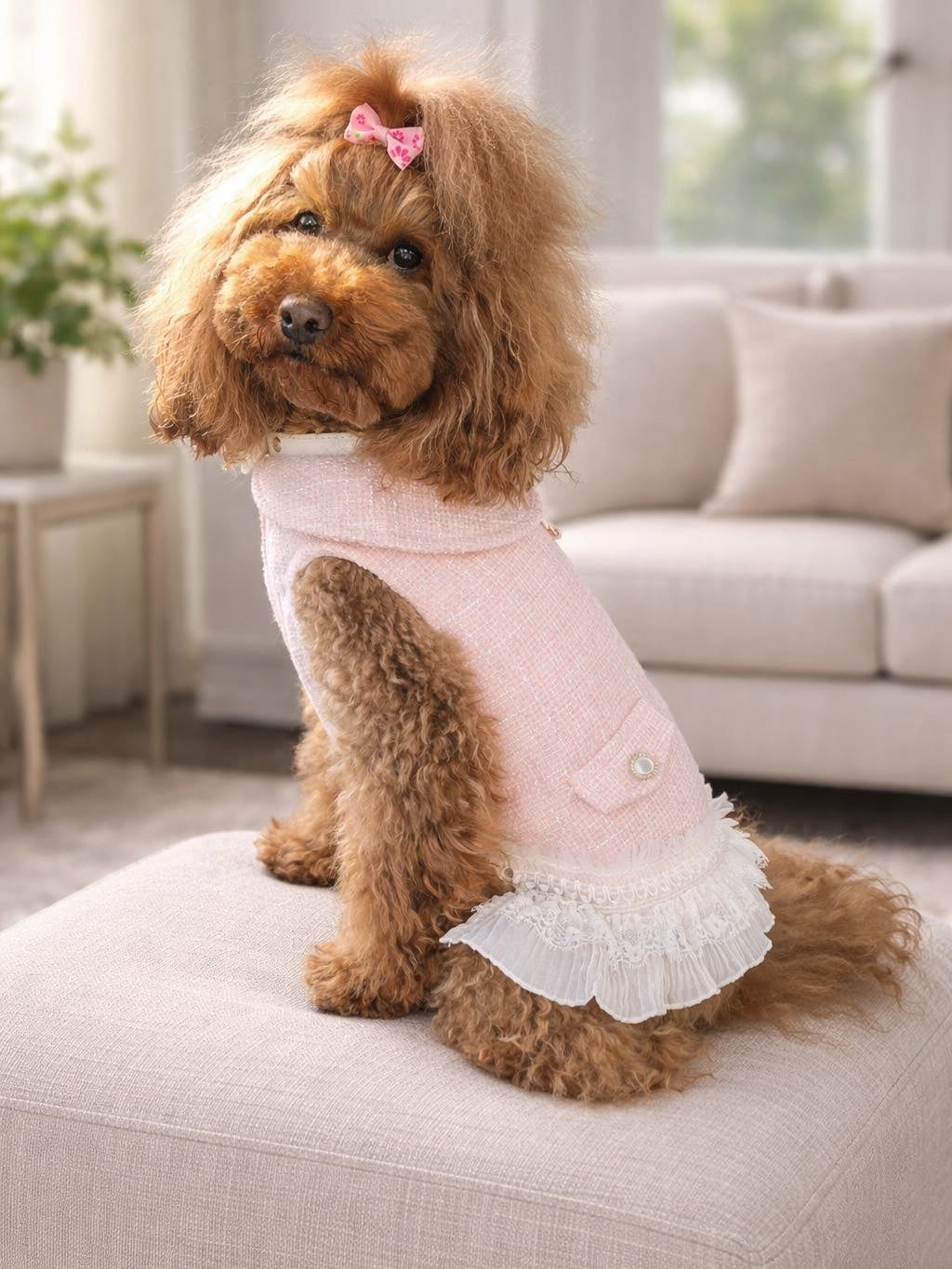 Elegant Renoir Chanel Style Dress for Dogs