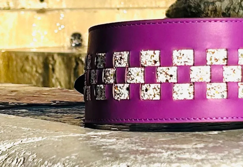 Camilla Italian Leather Collar and Leash Set for Greyhounds | Dventotto®