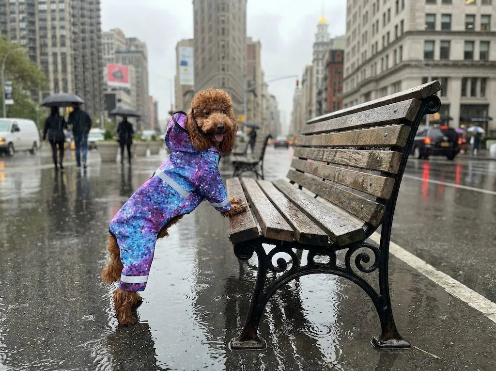 Bubbles dog suit raincoat - lightweight and breathable