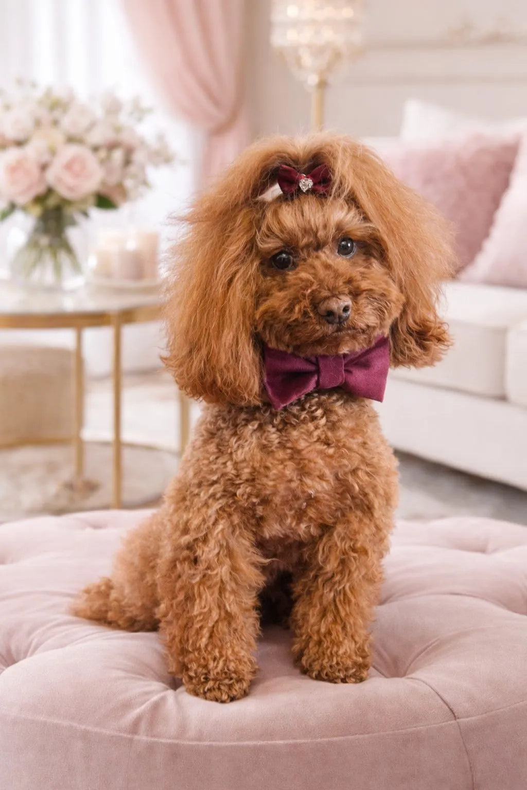Handmade Italian Damask Fabric Dog Bow Tie | DIXY'S