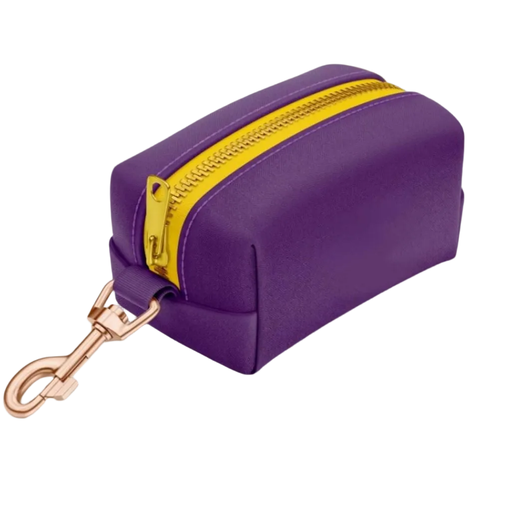 Dog Waste Bag Holder - Solid Color with Zipper