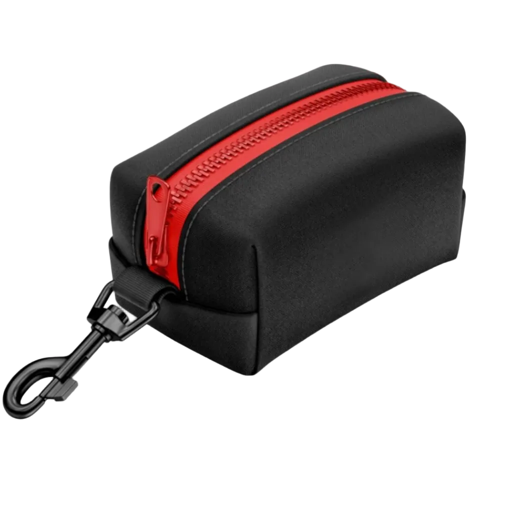 Dog Waste Bag Holder - Solid Color with Zipper