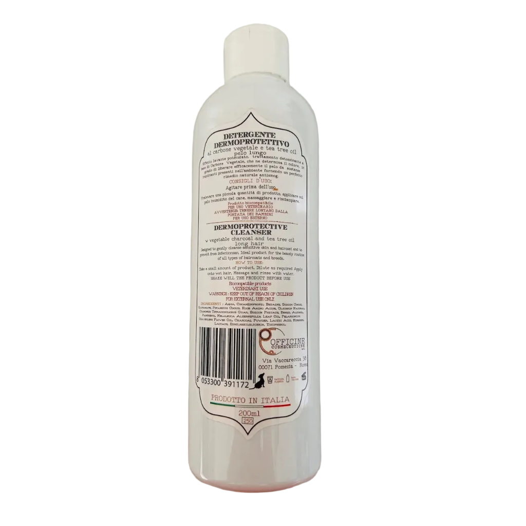 Dermo-protective Shampoo for Dogs with Activated Charcoal and Tea Tree Oil